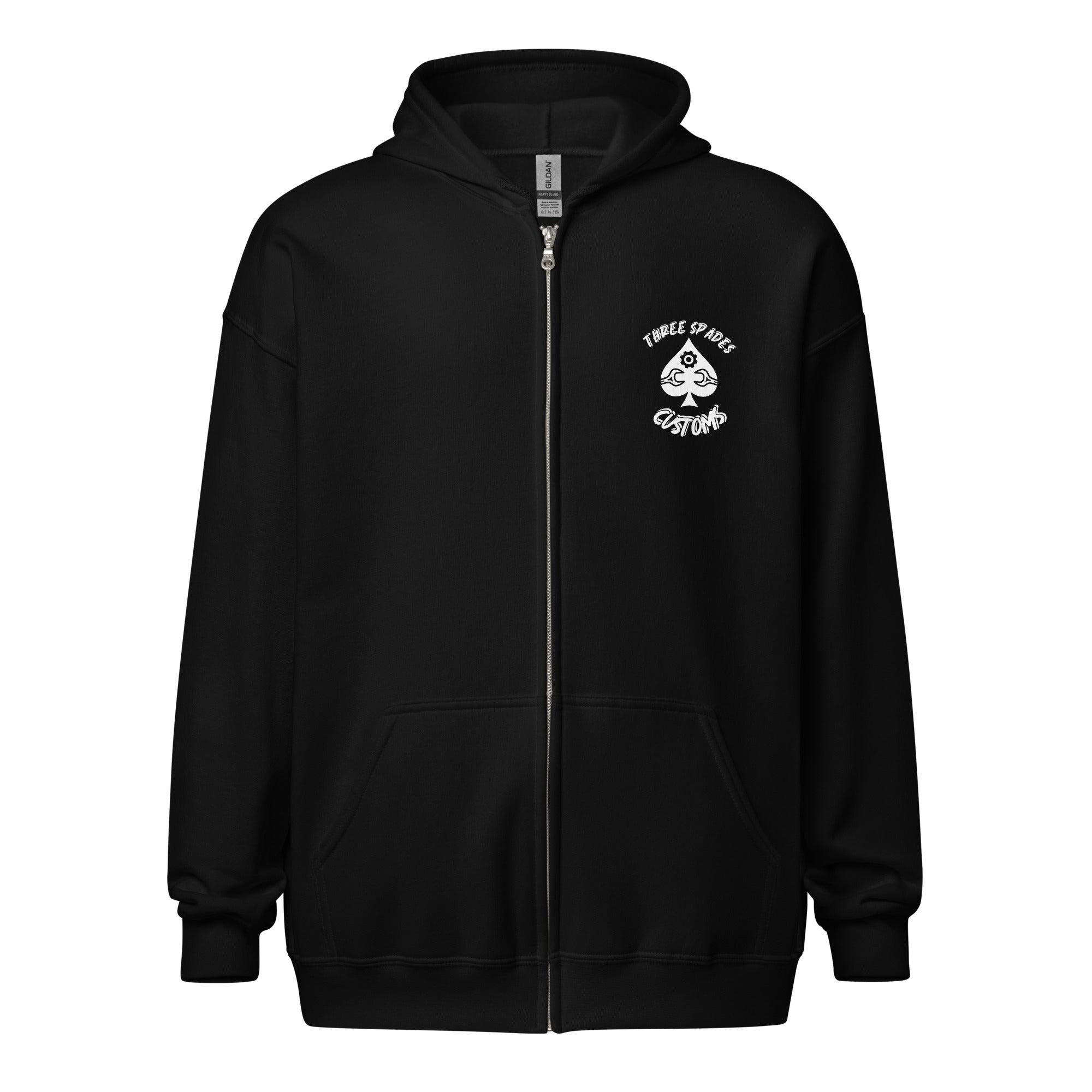 Three Spades Customs Zip-Up Hoodie